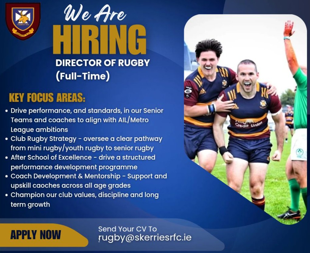 Now Recruiting: Full-time Director of Rugby